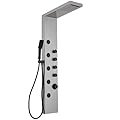Bathfinesse Shower Panel Shower Tower System Stainless Steel with 5 Body Jets Massage Adjustable, Bathroom Shower Column Wall Mount,Brushed Nickel and Black