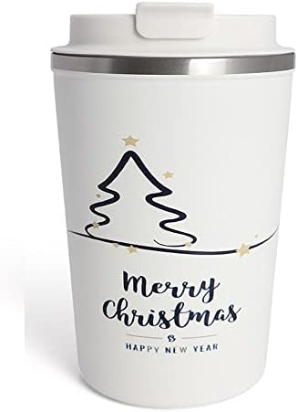 Coffee Cup, Travel Mug Insulated & Reusable Thermal Stainless Steel Eco-Friendly with Lid for Hot & Cold Drinks 380ml (Black)