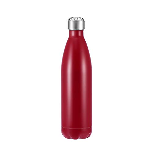 Diversion Safe Water Bottle With Compartment Container - Box For Money Cash Keychain Car Key - Can For Valuables - Stainless Steel Insulated Leak Proof - Red #TOP2