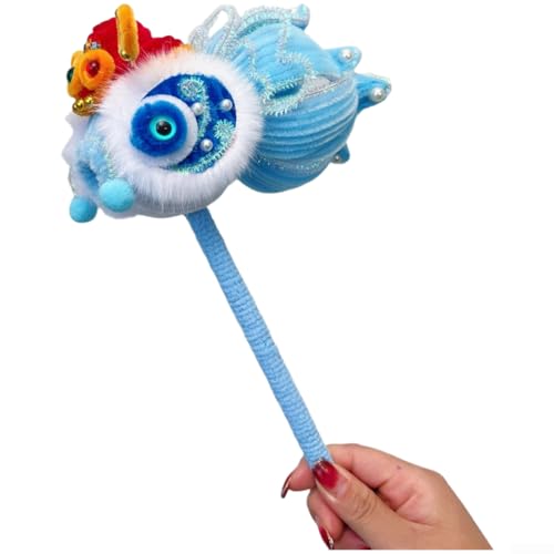 Farol de pescado de estilo chino para festividades de Año Nuevo, hecho a mano con construcción de barra giratoria flexible (azul)