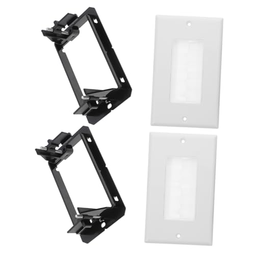 GALPADA Set 4 Pezzi Piastra a Parete Passacavo Spazzola Per Gestione Cavi, Pannello Di Uscita e Ingresso Cavi Telaio Di Installazione Per Home Theater e Uffici