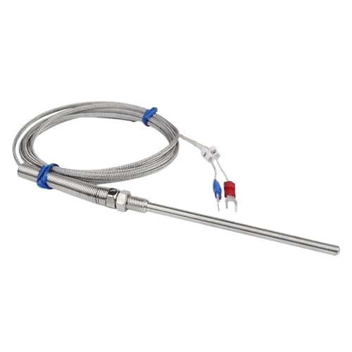 Tubo termopar tipo K con sonda de acero inoxidable de 10 cm y cable de 1 metro