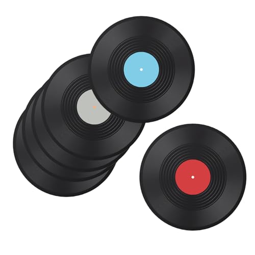 Décorations murales disques rétro plastique maison et événements 6pcs