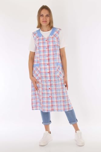 Schuerzenfabrik Blouse boutonnée pour femme - En tissu mélangé - À carreaux - Sans manches - Tablier de cuisine, Motif 12, 44 – vue 5