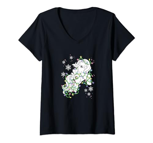 T-shirt My Little Pony femme col V haut de Noël imprimé poney