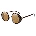 Dollger Steampunk Vintage Retro Round Sunglasses Metal Circle Frame (Brown Lens+Brown Frame,100% UV Protection Lens)