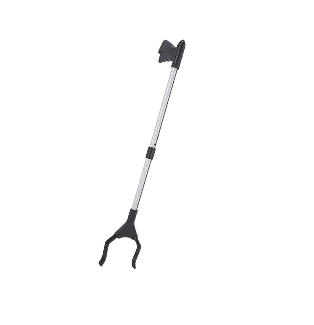 Abfallsammler, 31 Zoll, faltbarer Reacher-Greifer, leichte Aluminium-Greifhilfe mit rotierendem Gummigreifer, langer Arm-Extender-Aufnahmewerkzeug für ältere Menschen, Gartengreifer (grün) (schwarz)