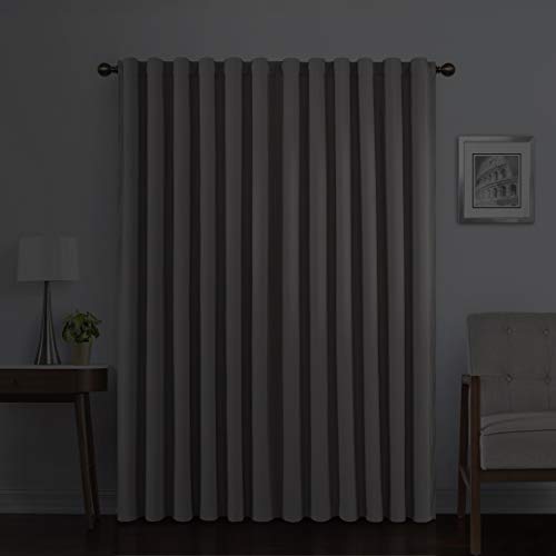Eclipse Bradley Modern 100% Blackout Thermal Rod Pocket Curtain For Bedroom, Living Room, Or Theater (1 Panel), 50 In X 84 In, Black #TOP5