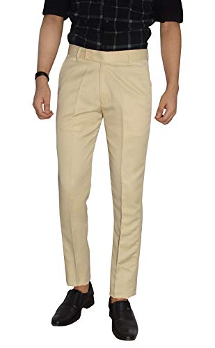 Image of KUNDAN Slim Fit Men Polyester Viscose Blend Trousers