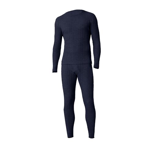 Men's Long Johns Waffle Knit Thermal Winter Cotton Top Bottom Underwear 2 Pcs Set