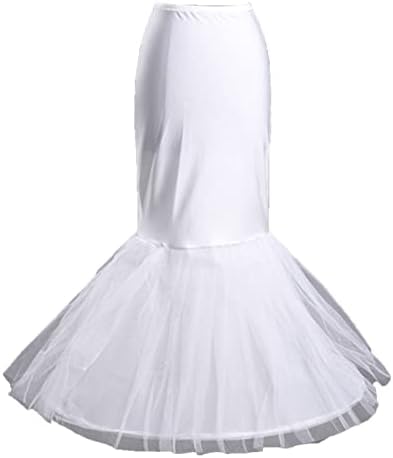 MANYMANY Women Petticoat Underskirt 6 Hoops Vintage Crinoline Hoop Skirt for Wedding Bridal Full Ruffle Petticoats for Victorian Dress