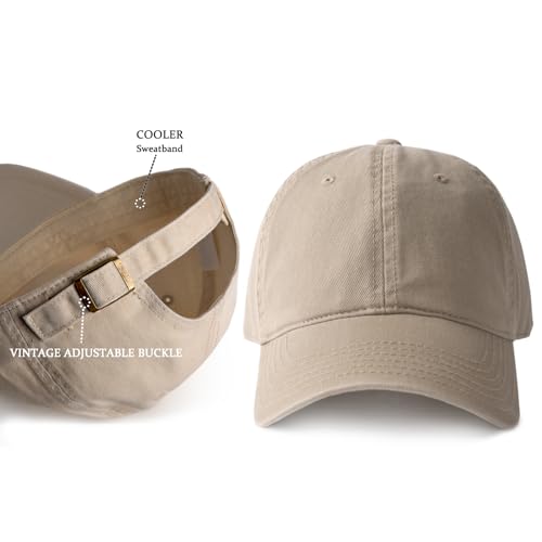 Image of FURTALK Unisex Vintage Washed Unstructured Baseball Cap Washed Cotton Adjustable Dad Hat