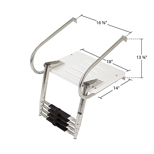 3-Step Telescoping Boat Ladder With Swim Platform & Handrails #TOP1