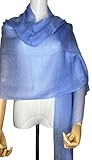 lumusae NPIA Certified 100% Cashmere Pashmina Shawl Wrap for Women from Nepal- Lightweight Soft Scarf for Evening Dresses Weddings (Namche Sky Blue, 83' x 23')