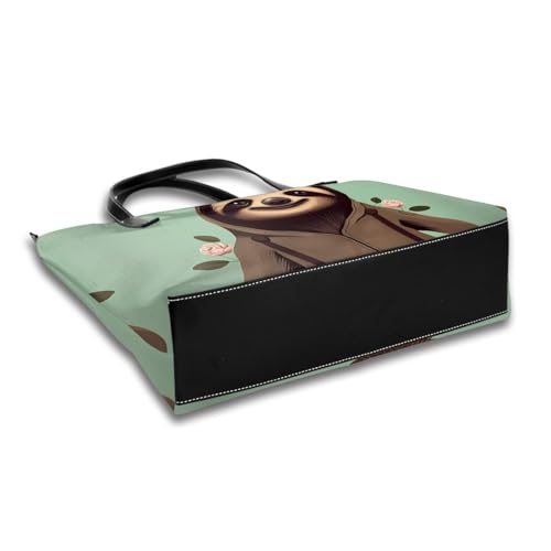 Cartoon Sloth Stylish Waterproof Handbag for Women - Lightweight Travel Tote with Double-Sided Digital Print, Large Capacity4