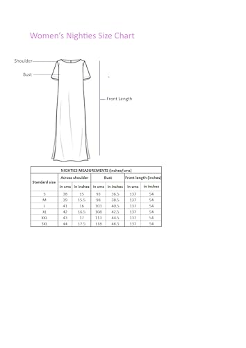 Image of Ichaa Women's Rayon Printed Round-Neck Nighty with Pocket, in Plus Sizes