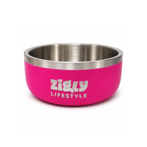 Image of Zigly Lifestyle Ultimate Double Walled Dog Bowl Pink - Medium
