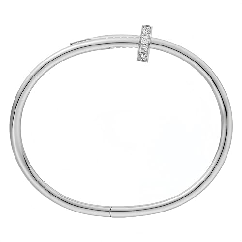 BUENAVO Silver Plated Couple Bracelets, Elegant Willow Stud Open Design Wristbands, Fashionable Jewelry Gifts For Elegant Men And Women - 17cm