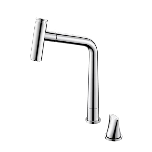 Robinet de cuisine chromé avec douchette extractible 2 jets - 2