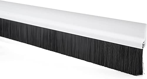 Image of Door Bottom Brush Seal Strip with Aluminum Plate & Nylon Bristles Brush for Air & Sound Blocking 100CM (5)