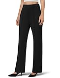 DLOODA Women's Dress Pants Business Casual Stretchy Work Pants High Waisted Pull On Slacks Office Wide Leg Trousers Black