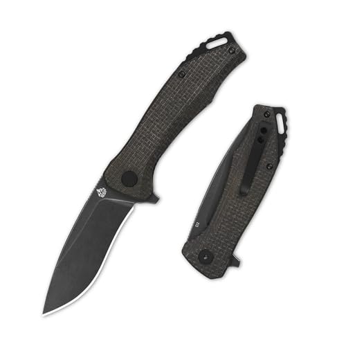QSP Raven Folding Knife 3.37" D2 Blade, Micarta Handle