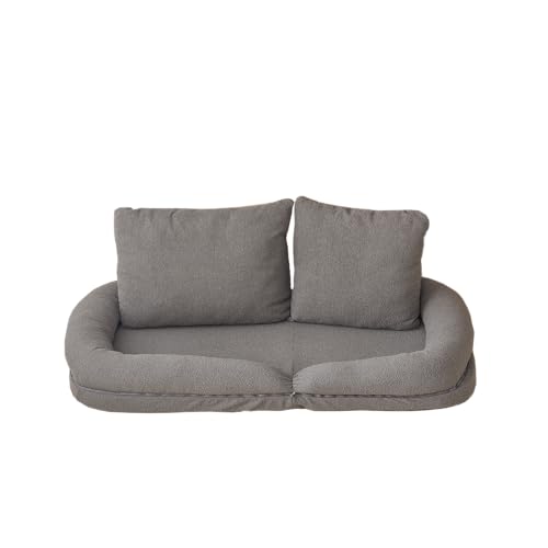EASTALOLO Triple Fold Down Sofa Bed - Adjustable Floor Lounger Chair Indoor, Foldable Floor Sofa for Sitting & Sleeping, Multi-Position Recliner with Removable Pillows(Grey)