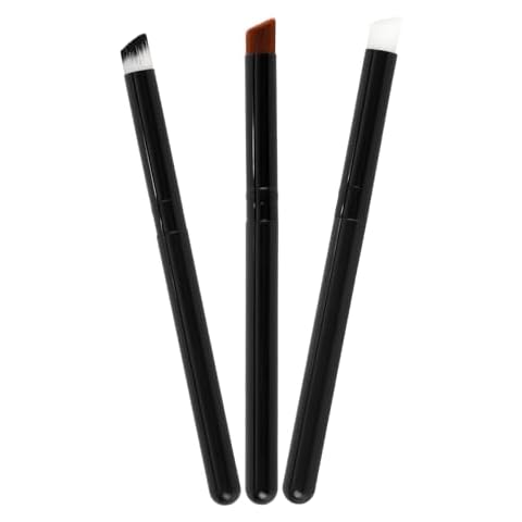 Urtlia Angled Cylindrical Multi-Function Eyebrow Brush，Professional Highlight Contour Concealer Makeup Eyeshadow Brushes Set Eye Makeup Tool-Black(3Pcs) Cover