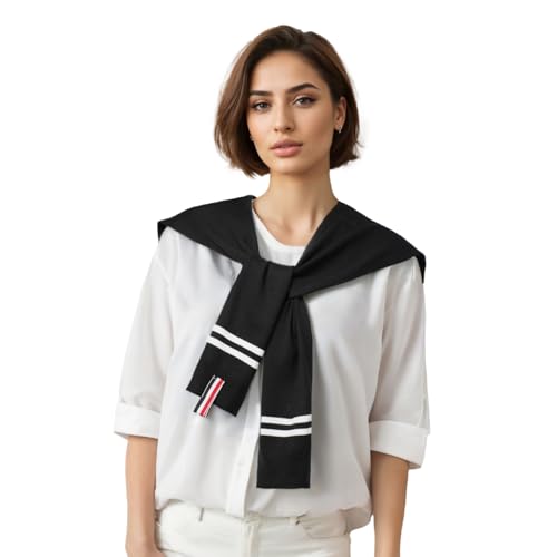 Image of WaJuemy Sweater Shawl Wraps for Women Sweater Knitted Knotted Shawls Travel Casual Scarf Cape Shoulder Tops Fashion Wrap