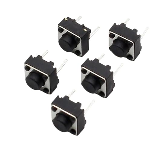 Mini interrupteur à bouton-poussoir 2 broches 6x6x5mm pour circuits imprimés DIY, lot de 100