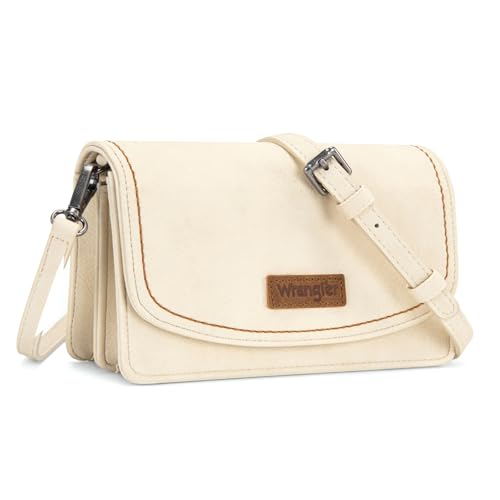 Image of Wrangler Small Crossbody Bag for Women, RFID Blocking Wallet Purse with Adjustable Strap, Multi-Compartment Shoulder Handbag