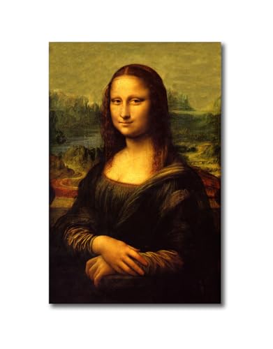 Image of Sikhash Leonardo da Vinci Canvas Paintings | Mona Lisa Renaissance Portrait Art | Famous Artist Paintings Collection for Home | 12x8 Inches Unframed