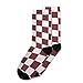 SyXIOP Brown and White American Plaid Fashion seamless crew socks running athletic wicking mens black crew socks (2-Pair)