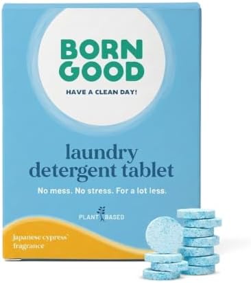Born Good Laundry Detergent Tablet | Plant-Based | Baby & Skin Safe | Convenient to Use | Machine Wash Only | Non-Toxic | 22 Tablets