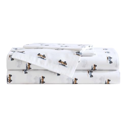 Image of Eddie Bauer - King Sheet Set, Breathable Cotton Percale Bedding Set with Matching Sham(s), Crisp & Cool Bedding Essentials, Oeko-Tex Certified (Out to The Beach Orange, King)