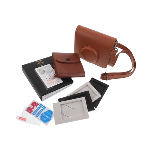 Uonlytech Funda Protectora de PU para Cámara Mini con Correa Ajustable Estuche de Viaje Resistente Golpes Compatible con Instax Mini Álbumes de Fotos Compactos y Protector de Pantalla de