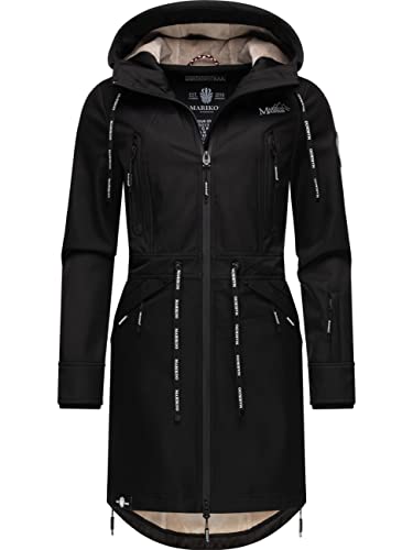Marikoo Racquellee Anorak para Mujer, de Entretiempo, Tejido Softshell, Parka con Capucha, Varias Tallas Negro XS Cover