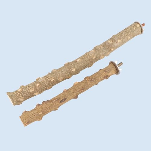 Image of Hypeety Natural Prickly Ash Wood Perch Stand Toy Parrot Stand Holder Paw Grinding Perch Bird Chew Perch for Budgie Parakeet Cockatiel Conure Lovebird (11.79 inch)