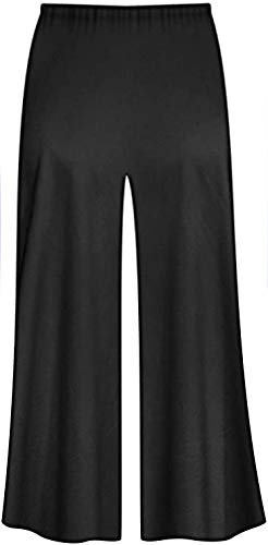 Black Poly/Cotton Jersey Knit Wide Leg Plus Size Supersize Palazzo Pants 4X #TOP4
