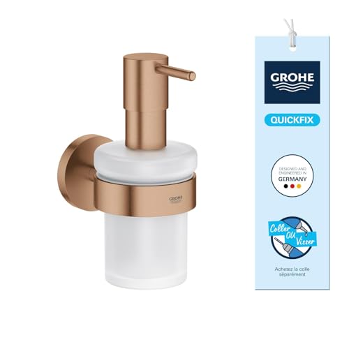GROHE Start Distributeur de Savon avec Support Mural (Verre et Métal, Capacité 160 ML, Fixation Murale Cachée) Bronze Brushed Warm Sunset, 41195DL0