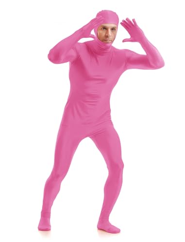 Image of ATHX Men's and Women's Spandex Open Face Bodysuit Costume Adult Stretchy Halloween Cosplay Body Suit Zentai Suit Outfits