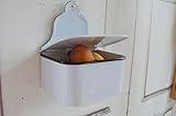 wandschalung doka  Landhaus Wandschale, Wandkorb mit Deckel, Frieda in Emaille Optik, Shabby chic
