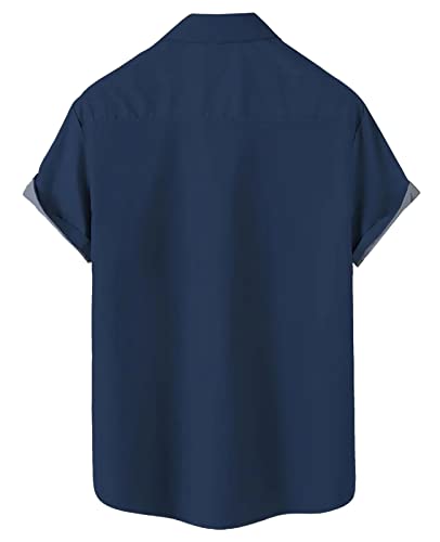 Ecosunny Bowling Shirts for Men Short Sleeve Polo Shirt Casual Slim Fit Golf Shirt2