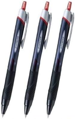 Jetstream Extra Fine & Micro Point Click Retractable Roller Ball Pens,-Rubber Grip Type -0.38mm-Red Ink Value Set of 3