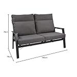 Patioco Loungebank Ohio 2-Sitzer Anthrazit