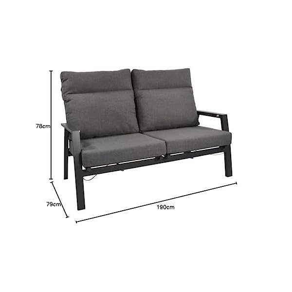 Patioco Loungebank Ohio 2-Sitzer Anthrazit