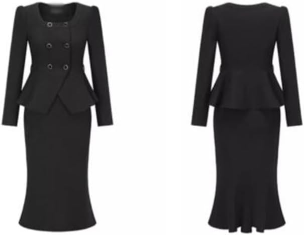 Square Collar Temperament Two Sets of Korean Tweed Suit Package Buttock Skirt