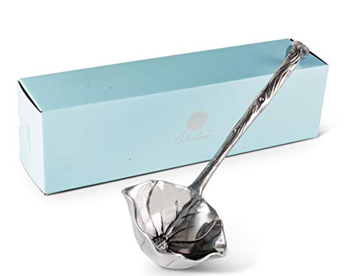 Arthur Court Designs Aluminum 12 inch Magnolia Pattern Punch/Soup Ladle