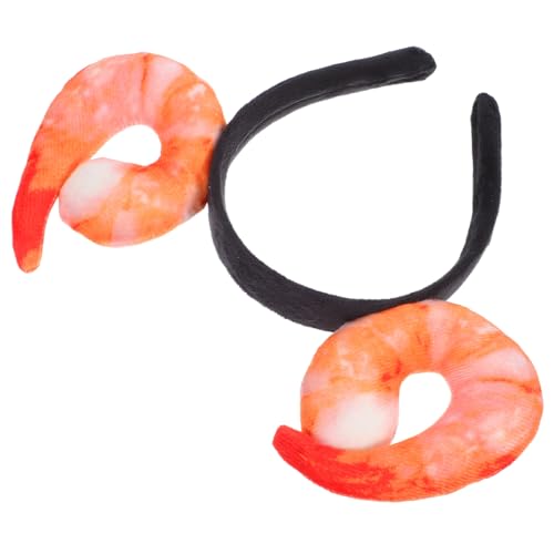 Accessoire de coiffure original et bandeau crevette réaliste orange pour soirée costume
