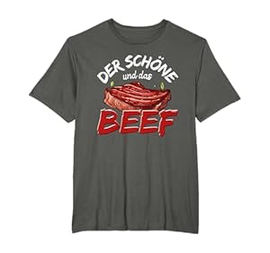 Grillen BBQ Smoken Steak Outfit Grillmeister - Der Schöne und das Beef - Grillen Fleischliebhaber Barbecue T-Shirt Schwarz S